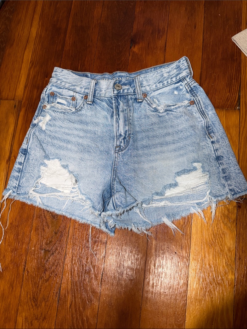 American Eagle Outfitters Light Wash Distressed Denim Shorts
